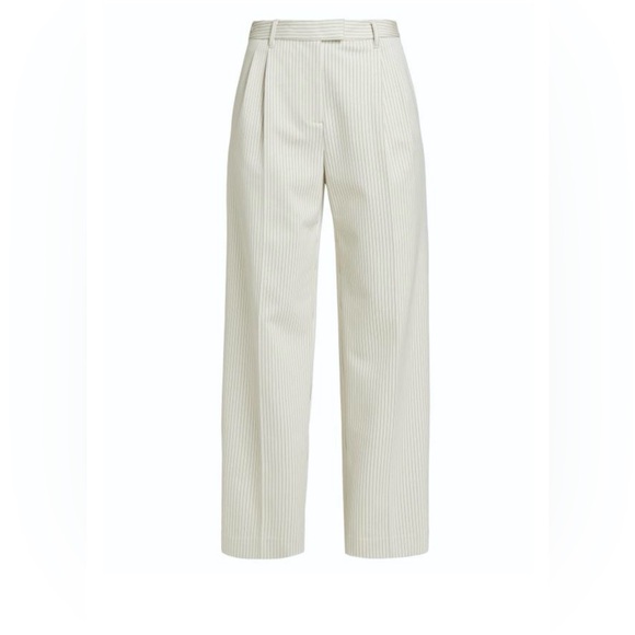rag & bone Cream Pinstripe Straight-Leg Trousers